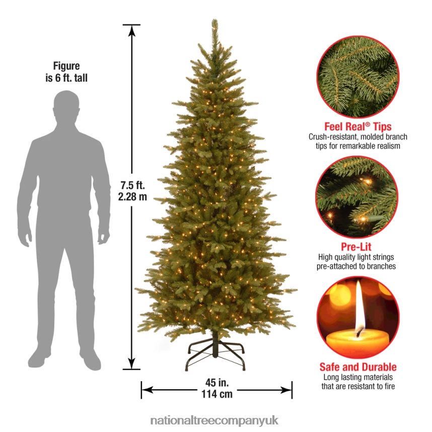 Trees | National Tree Company 75 ft Sierra Spruce Slim Tree with Clear Lights F2L4F24